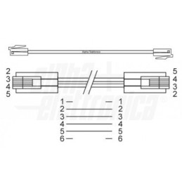 Cavo da spina modulare RJ11 6P4C a spina modulare RJ11 6P4C