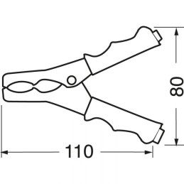 Pinza per batterie 80A rossa