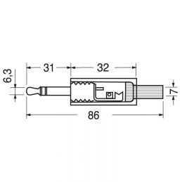 Spina 3 poli  6,3 mm dorata