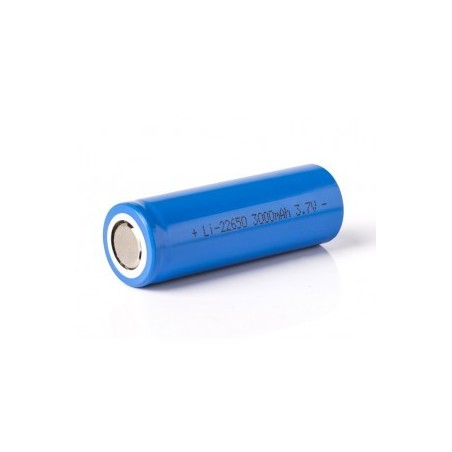 Batteria Ricaricabile Litio 22650 3,7V 3000mAh, poli piatti